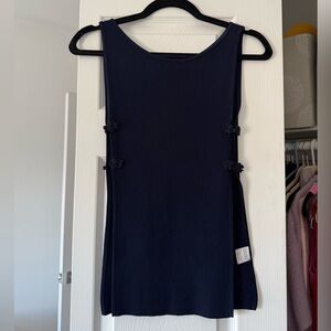 Yellow The Label Beck Tank in Navy